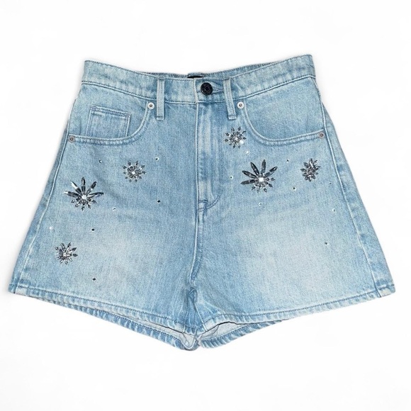 Juicy Couture Blue Jean Shorts with Floral Charms